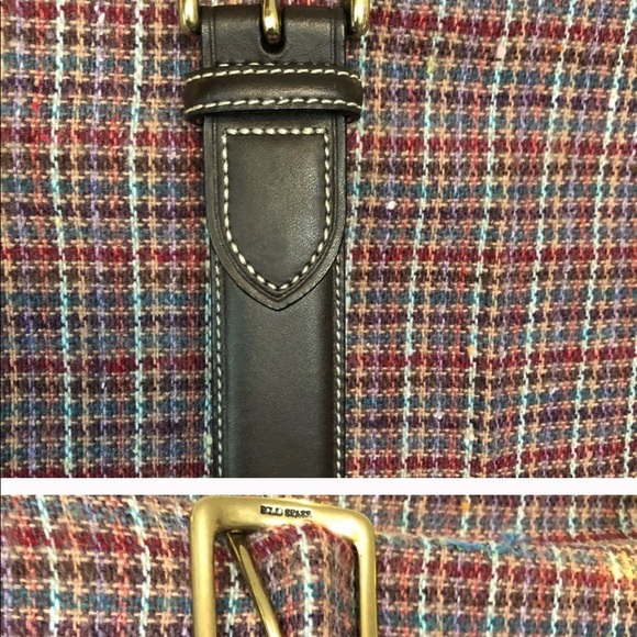 Vintage Brown leather belt with brass buckle 36/90 - Picture 3 of 6